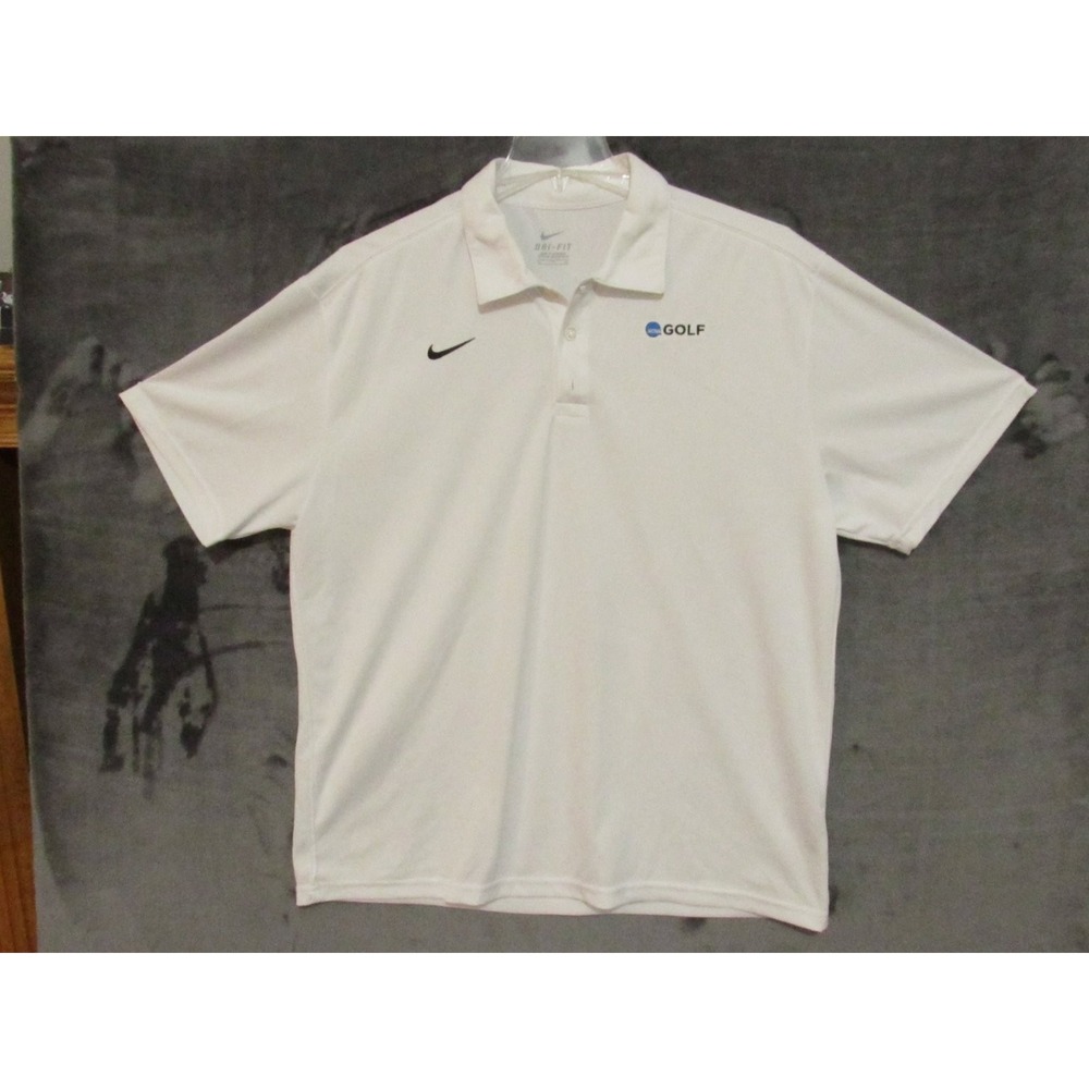 Nike Dri-Fit Men's XL White NCAA Golf Polo Shirt Performance Short Sleeve